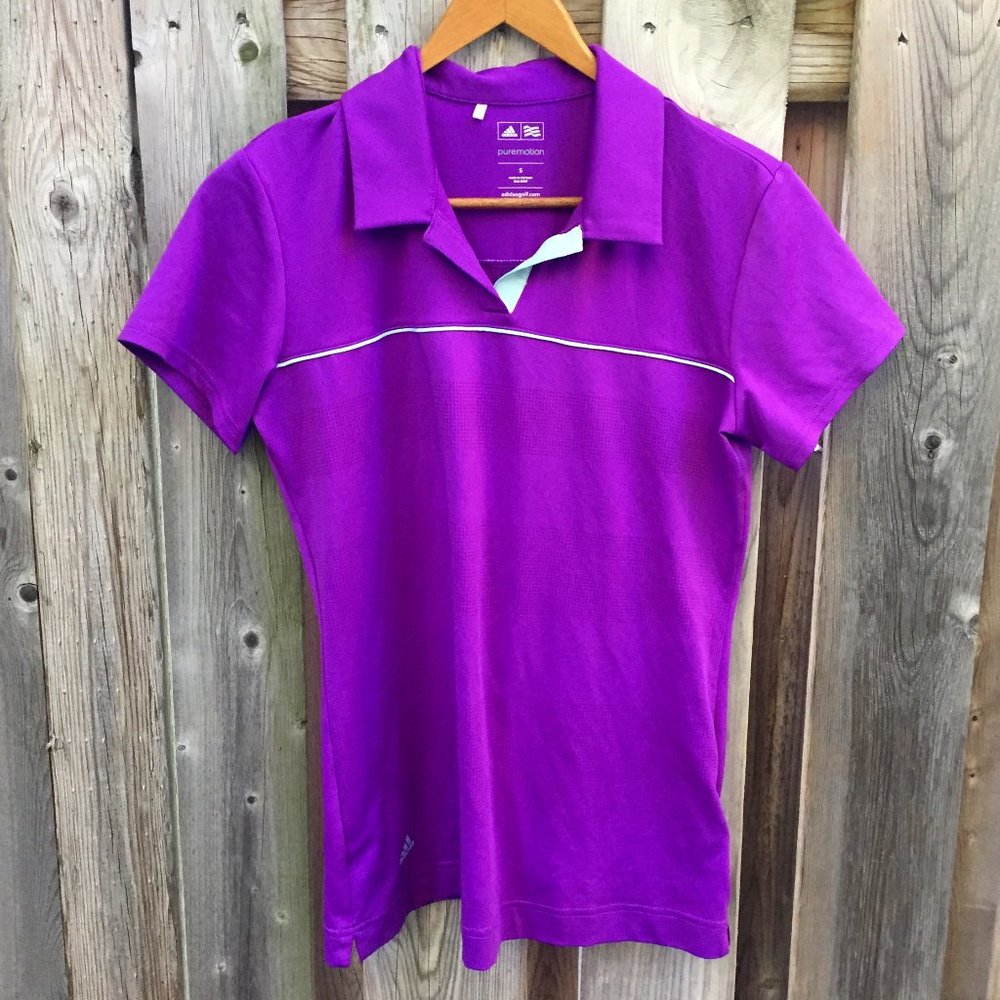 Adidas 'pure motion' purple golf shirt - size S